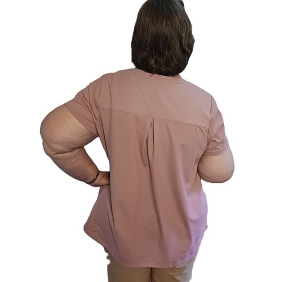 Deluth Trading Women's 2X Plus NoGA Classic Short Sleeve Shirt Pink Pullover NWT - Picture 5 of 16